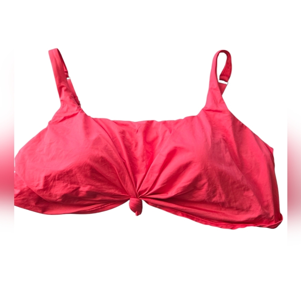 NWT Vibrant Pink Knotted Bikini Top Size 3X